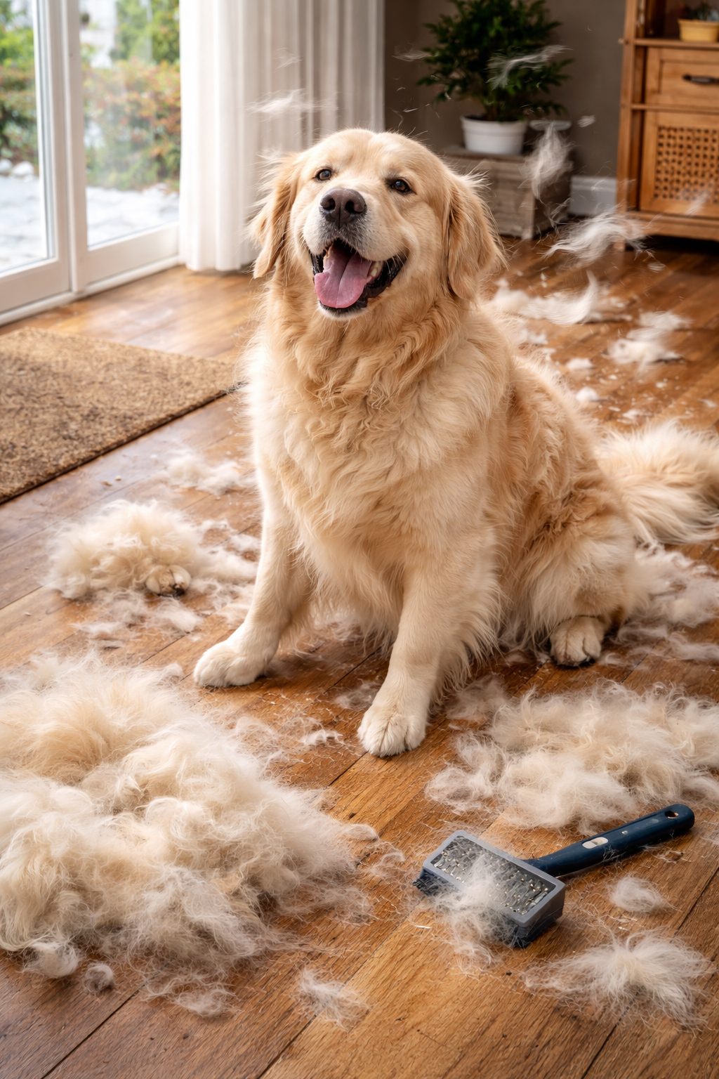Dog Blowing its Coat